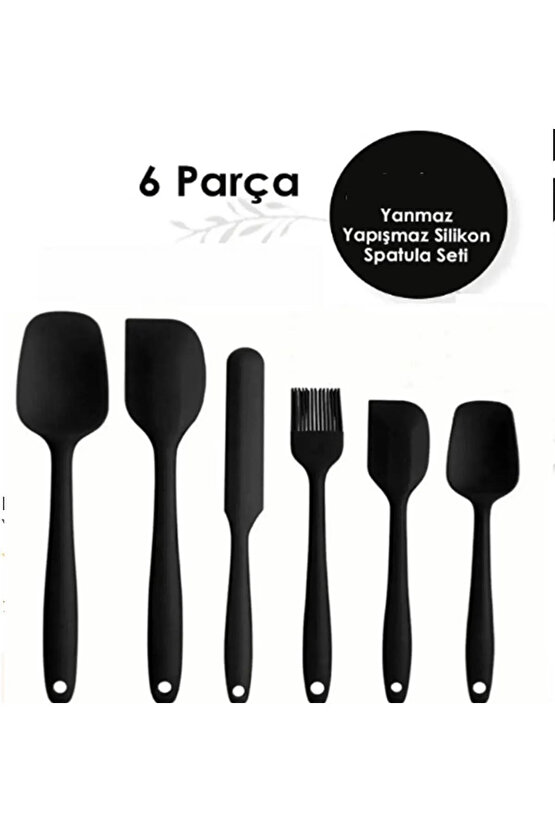 6 Adet Isıya Dayanıklı Yanmaz Yapışmaz Silikon Spatula Seti 6lı Silikon Spatula Seti Bpa Free