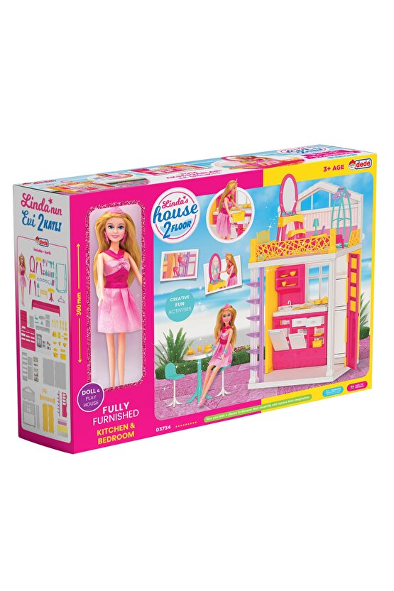 Lindanın Evi 2 Katlı - Ev Oyuncak - Lindanın Ev Seti - Barbie Ev Seti
