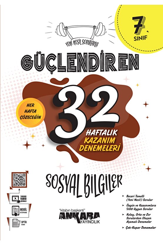 7.sınıf Güçlendiren 32 Haftalık Matematik Türkçe Fen Sosyal Din Haftalık Kazanım Deneme Seti - 5li