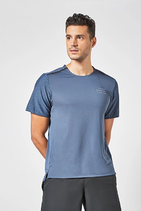 Rise 365 Run Division Short-sleeve Reflectörlü Mavi Koşu Tişörtü