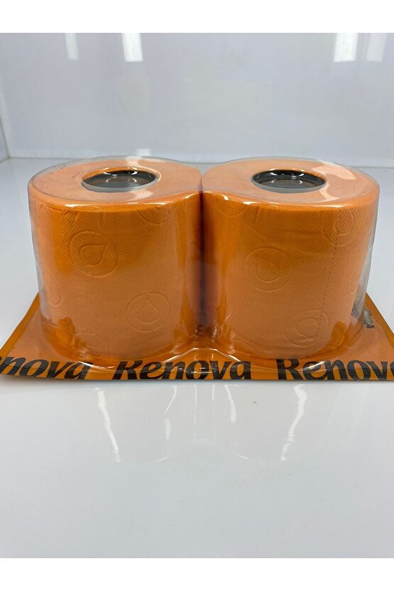 Renova Renkli Tuvalet Kağıdı Turuncu 2li Pvc Şeffaf