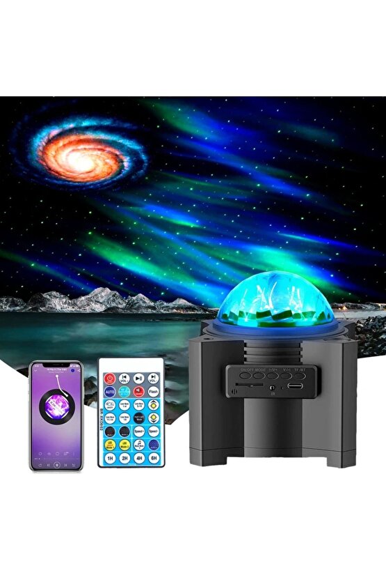 Stary Projector Light Bluetooth Hoparlör Tavan Duvar Ambians Işıklandırma