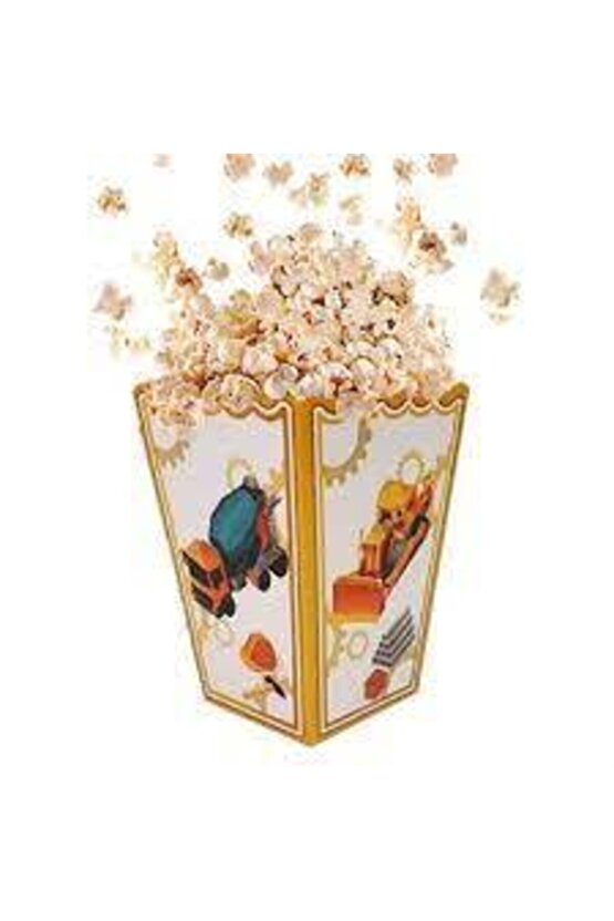 Inşaat Iş Makinaları Karton Popcorn Mısır Cips Kutusu 8 Adet
