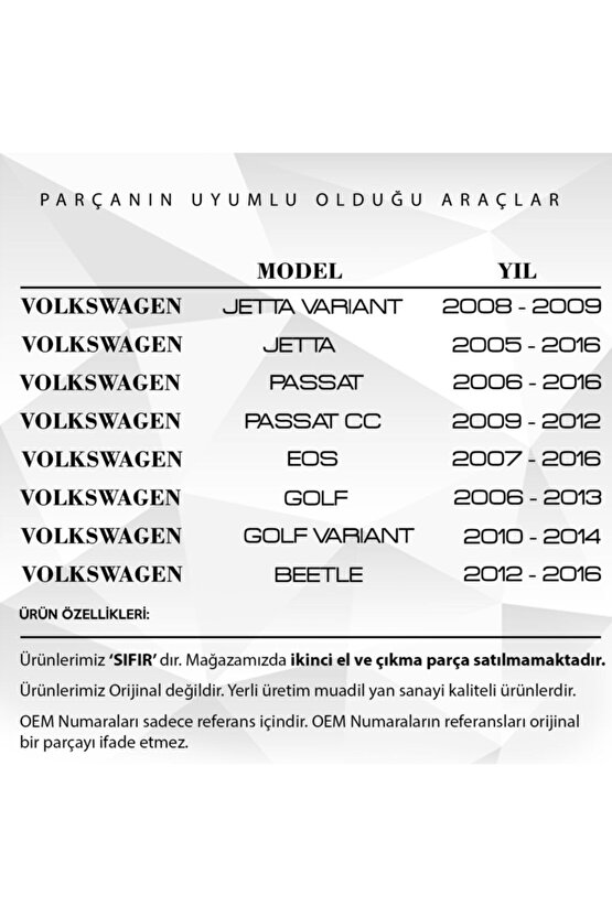 Volkswagen Caddy, Passat, Golf, Tiguan Için Uyumlu Egr Çek Valfi