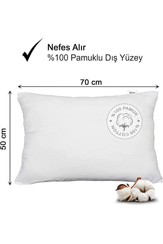 Saf Boncuk Silikon Yastık (800 GR 50X70CM), Antialerjik Yıkanabilir ,lüks Premium (vakumlu Paket )