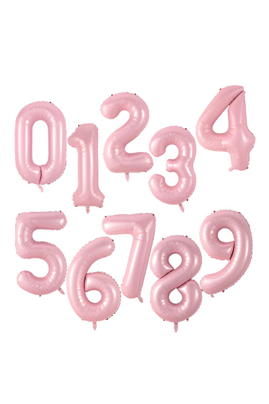 Pembe Renk Rakam Balonlu Unicorn 9 Yaş Doğum Günü Parti Balon Set Pembe Renk Unicorn Tema Parti Seti