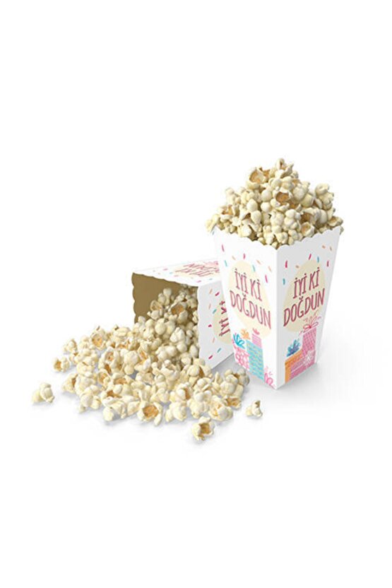 Soft Pembe Popcorn Mısır Cips Kutusu 10 Adet