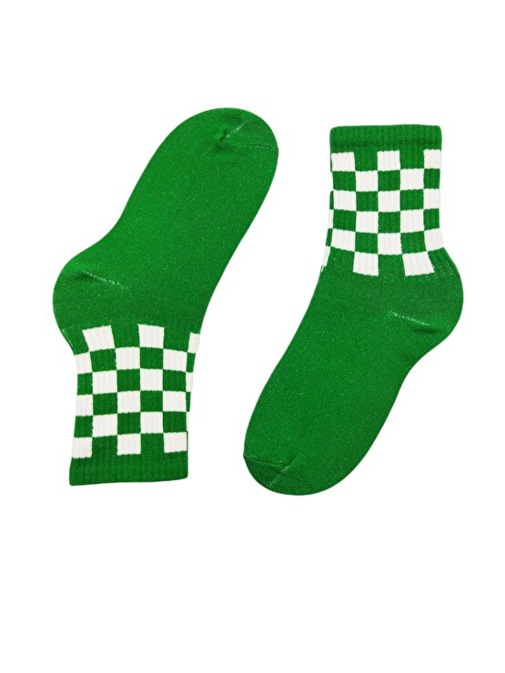 4lü Unisex Renkli Damalı Çorap