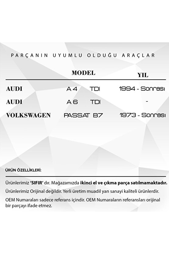 Audi A4 Tdı & A6 Tdı - Vw Passat Için Egr Dişlisi (50 Diş)