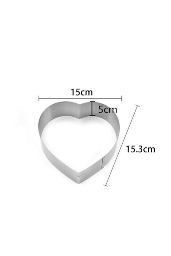 Kalp Kek Kalıbı 3li Set Derinlik 5 cm
