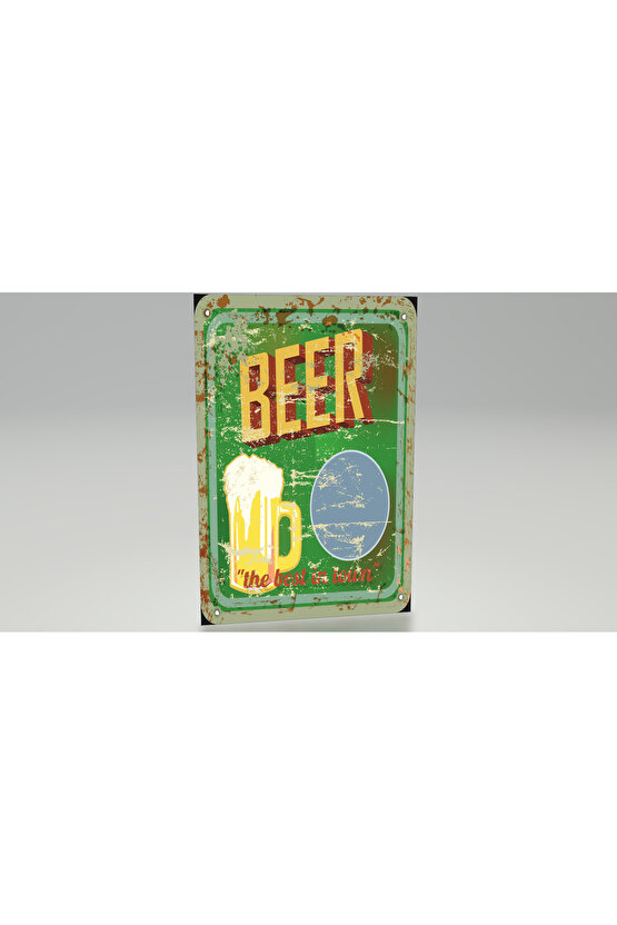 amerikan tarzda eskitilmiş nostalji bira bardağı retro vintage ahşap poster