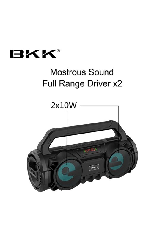 Mikrofonlu Taşınabilir Bluetooth Speaker Kablosuz Hoparlör Ses Bombası