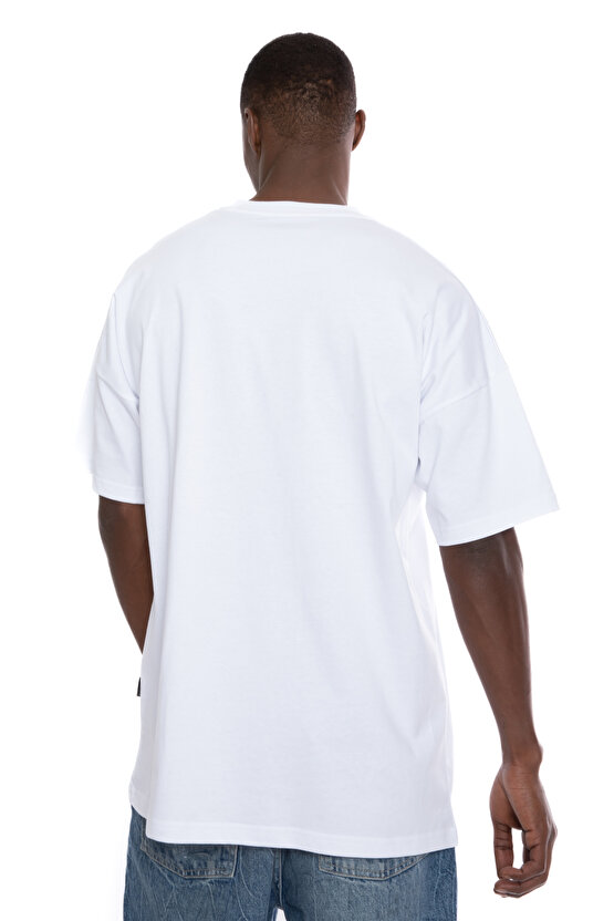 %100 Pamuk Beyaz Unisex Oversize Kısa Kollu T-Shirt | Game Start