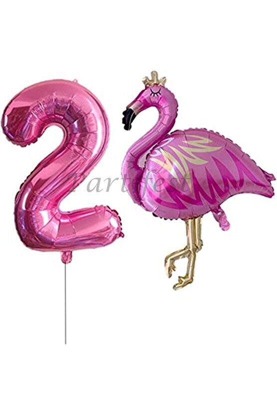 Flamingo Balon Set Flamingo Folyo Balon Set Konsept Doğum Günü Set 2 Yaş Balon