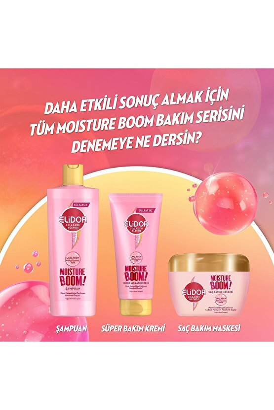 Collagen Blends Sülfatsız Saç Bakım Şampuanı Moisture Boom Yoğun Nem Terapisi 350 ml