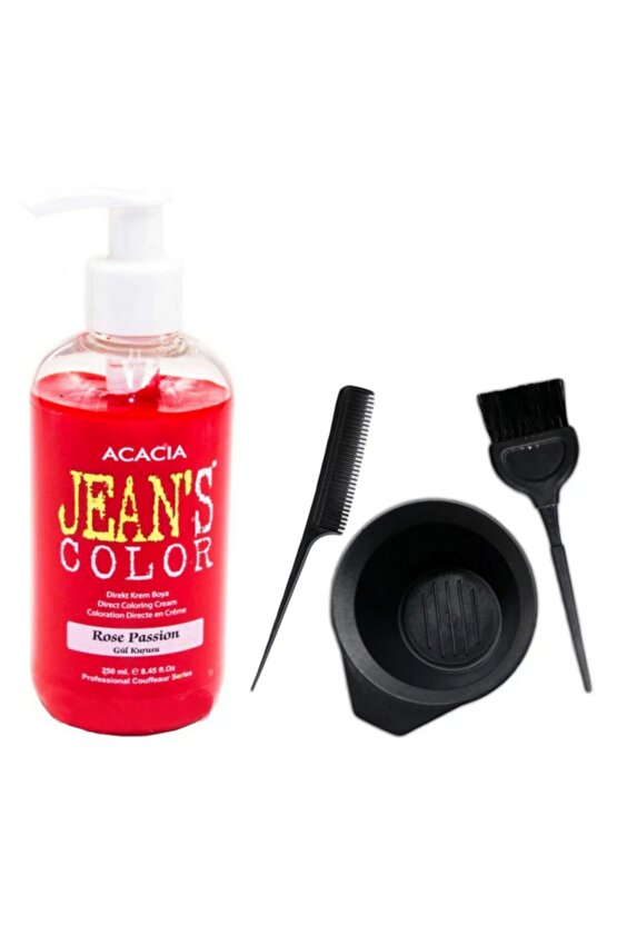 Jeans Color Saç Boyası Gül Kurusu 250ml Ve Fluweel Saç Boya Kabı Seti
