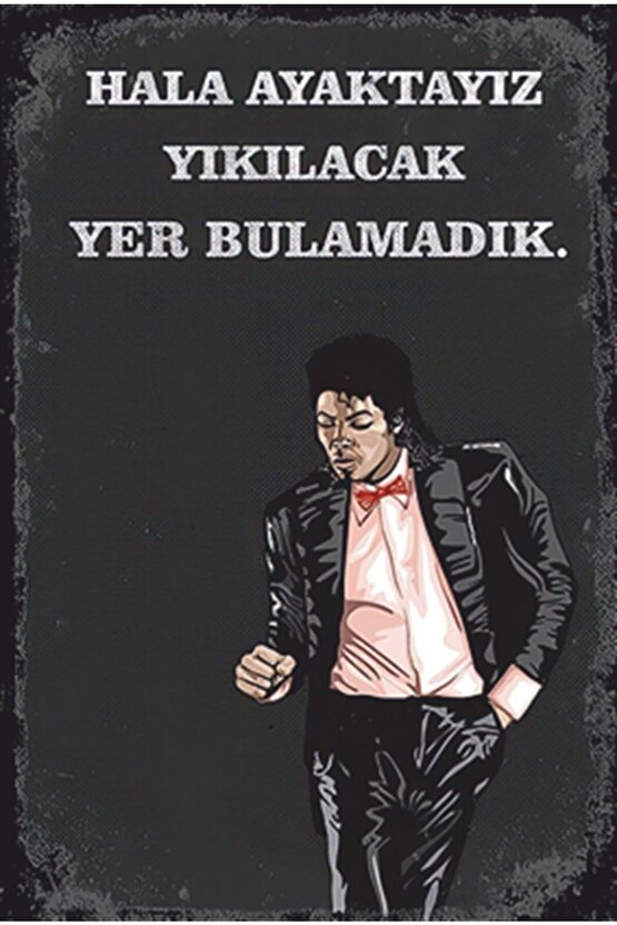 Michael Jackson Retro Ahşap Poster