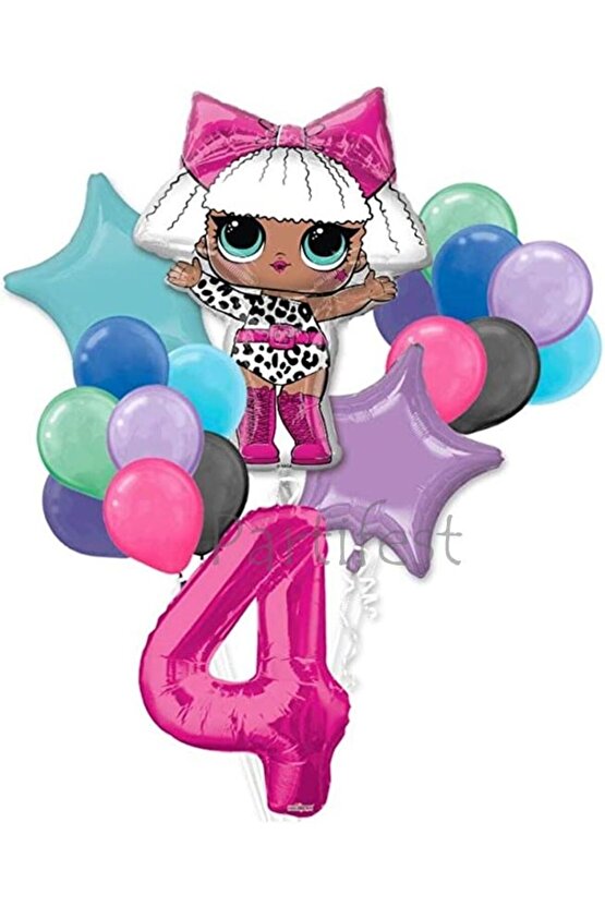LOL Surprise Balon Seti LOL Bebek 4 Yaş Balon Seti LOL Doğum Günü Parti Seti