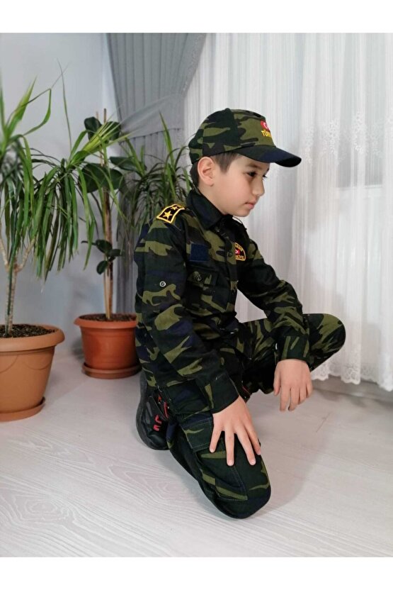 Çocuk Komando Asker Kamuflaj Takımı