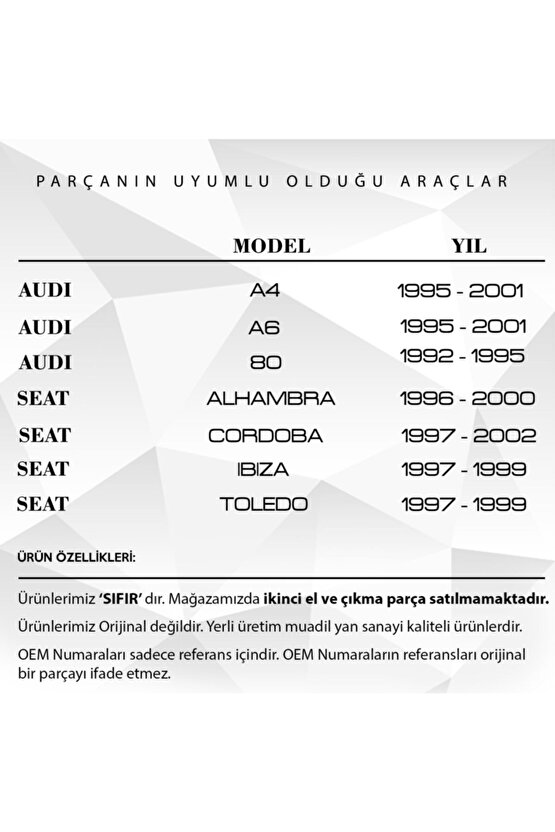 Vw Passat, Audi A4, Seat Ibiza Için Motor Muhafaza Kapak Tapası