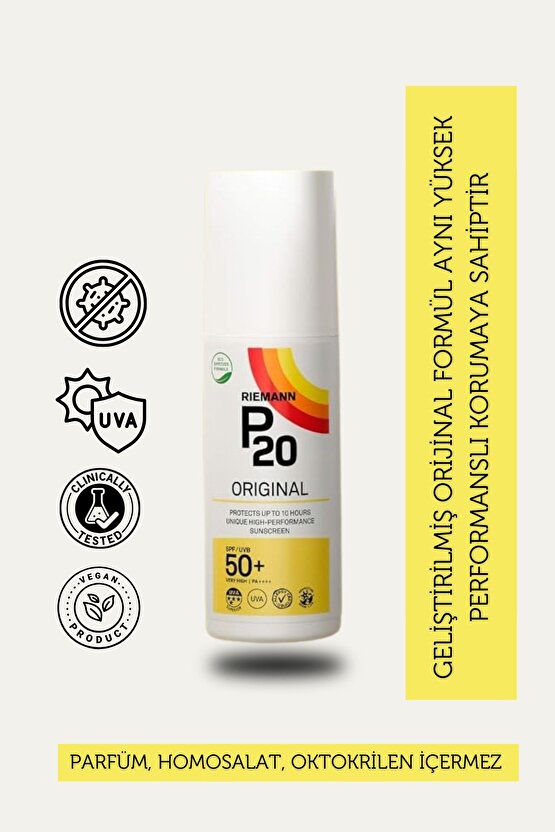 P20 Orijinal Spf 50 100 ml Güneş Kremi