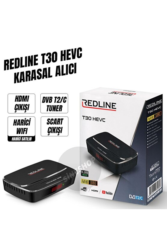 Redline T30 Hevc Hd Dvb T2c Kablo Tv Alıcısı