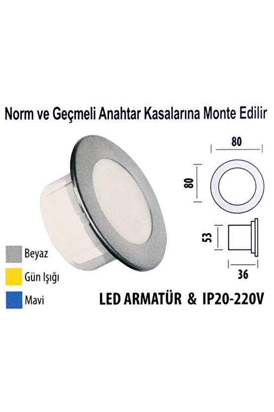 Led Armatür Krd08 Ip20 - 220v Beyaz Işık