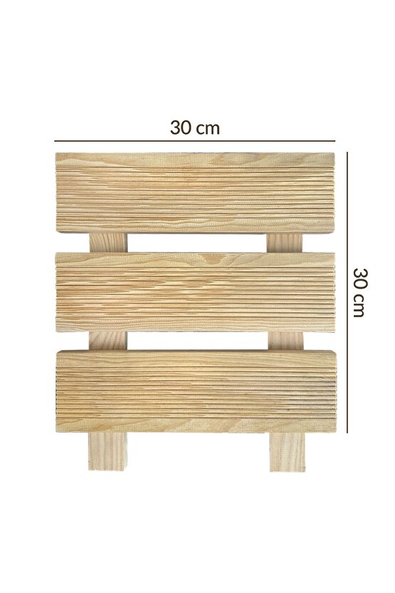 Ahşap Yer Karosu, Yer Döşeme, Ahşap Kaydırmaz Tırtıklı Döşeme Deck 30x30 cm