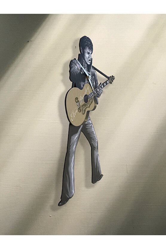 Elvis Presley Dekoratif Sarkaçlı Duvar Saati