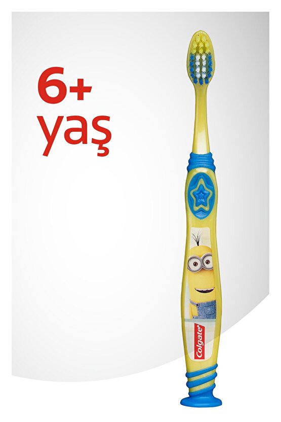 Minions 6+ Yaş Vakumlu Yapışkan Sap Ekstra Yumuşak Çocuk Diş Fırçası