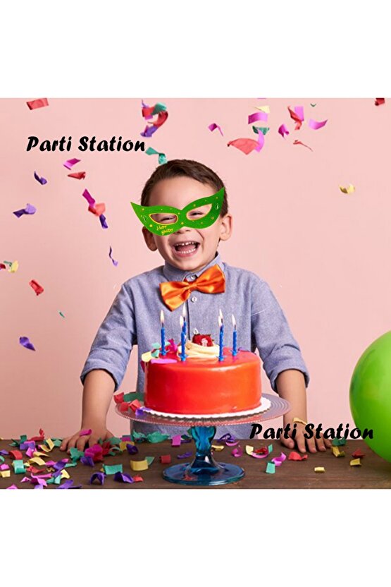 Yeşil Renk Parlak Happy Birthday Doğum Günü Kağıt Parti Gözlüğü 10 Adet PJjMasks Çocuk Gözlüğü