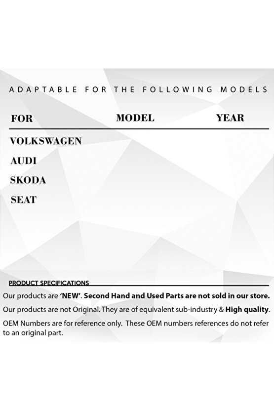 Volkswagen, Audi, Skoda, Seat Için Stop Soketi