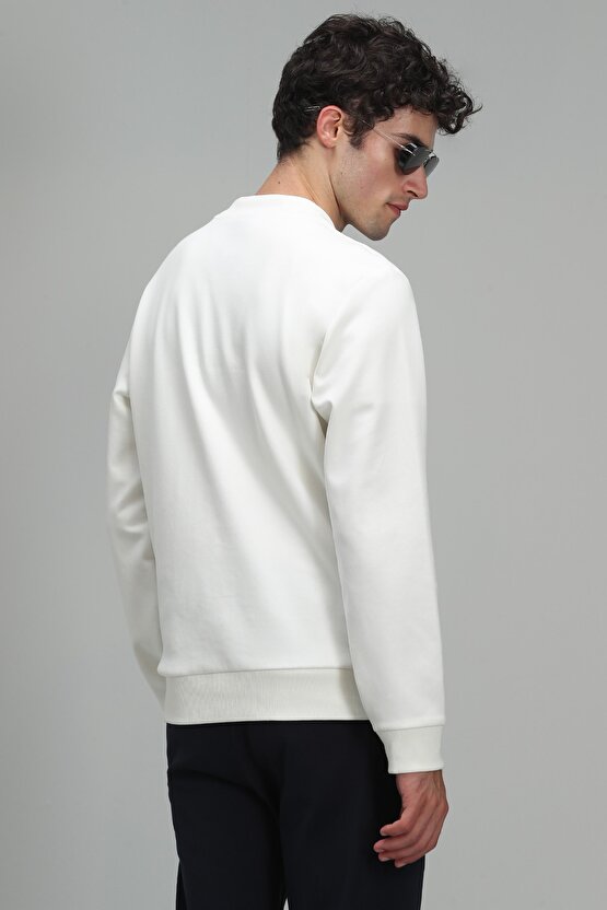 Oscar Erkek Sweatshirt Kırık Beyaz