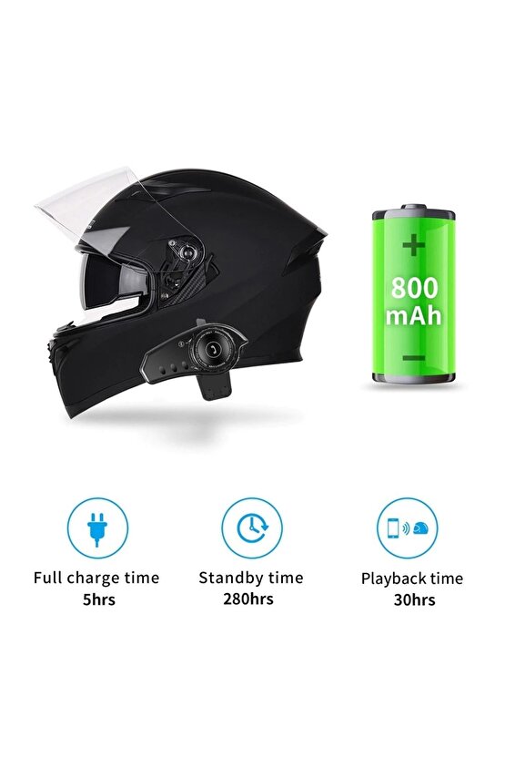 Motosiklet Kask Bluetooth Kulaklık Interkom Su Geçirmez Kablosuz Mikrofonlu Moto Intercomunicador