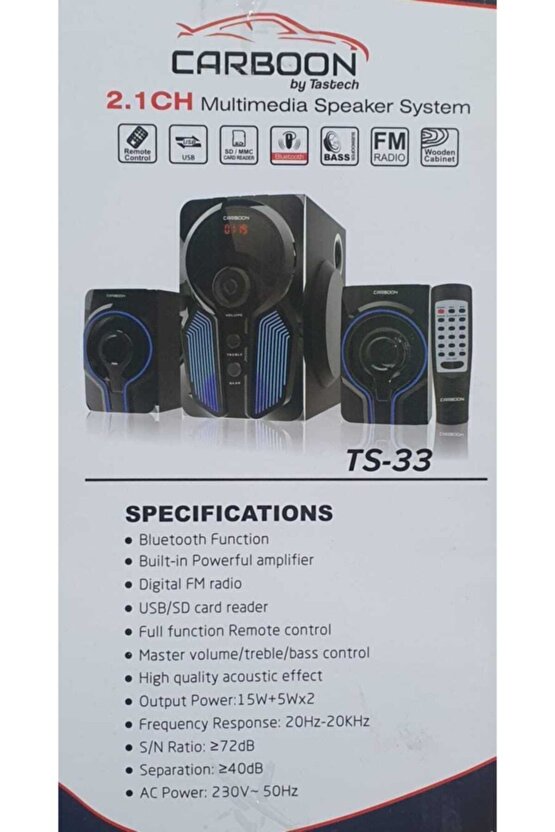 2+1 Ses Sistemi Bluetooth Lu Uzaktan Kumandalı Sdusb Fm Radyolu Multimedya Speaker