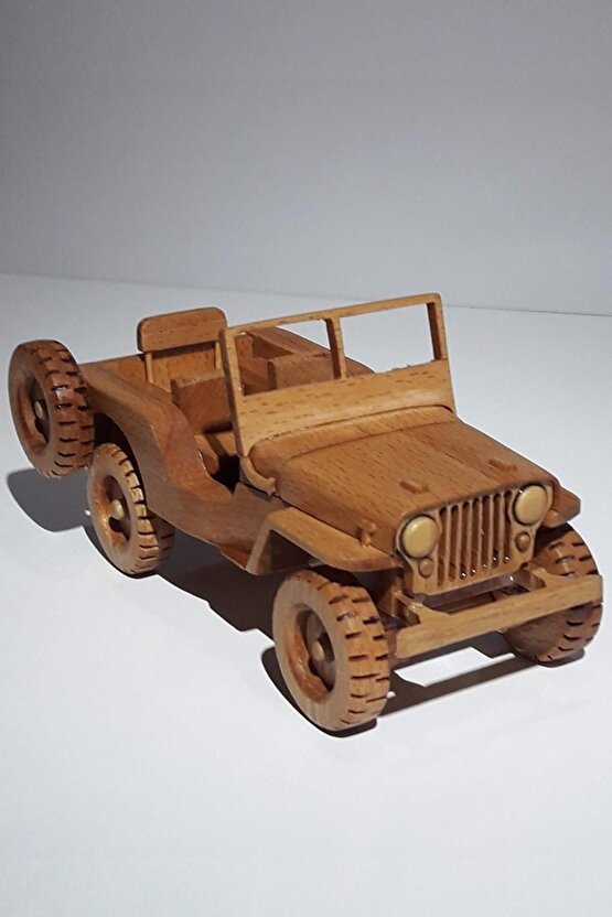 Ahşap Oyuncak Model Araba Serisi Jeep Cj-2a Willys Ao04