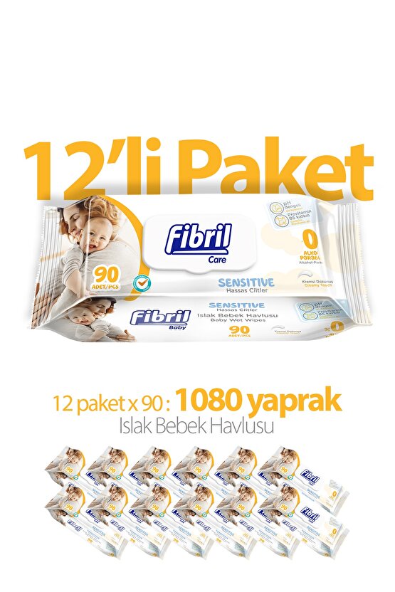 Baby Sensitive Islak Mendil 12x90 Lı Paket 1080 Yaprak