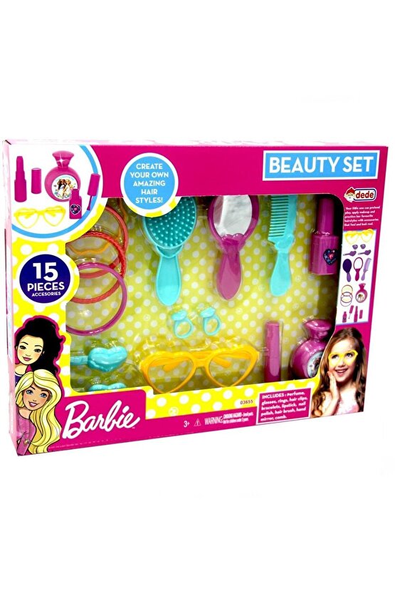 Barbie Kutulu Güzellik Seti 15 Parça Oyuncak Akıds
