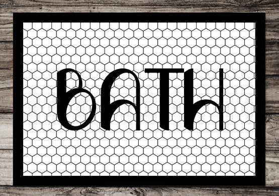 Jungle Beyaz TabanlI Bath Dijital Baskılı Banyo Paspası