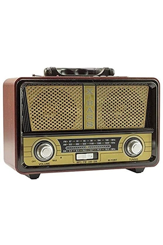 Meier M-112bt Nostaljik Ahşap Retro Radyo Bluetooth Fm Sd Aux U