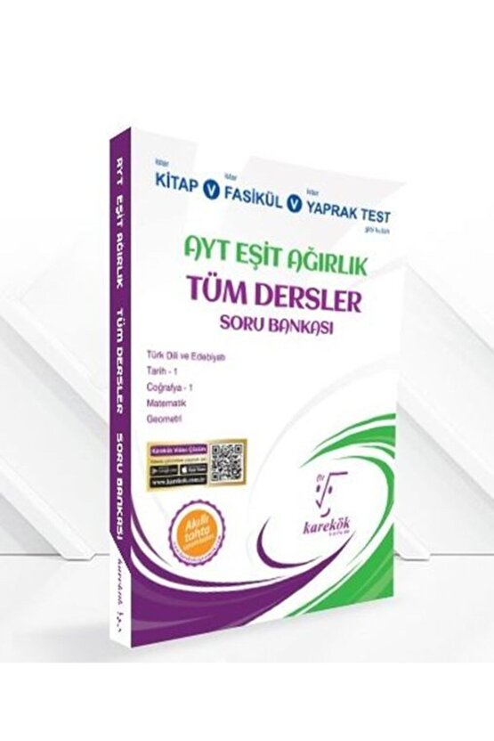 Karekök Ayt Eşit Ağırlık Tüm Dersler Soru Bankası Akıllı Tahta Uyumludur (yeni)