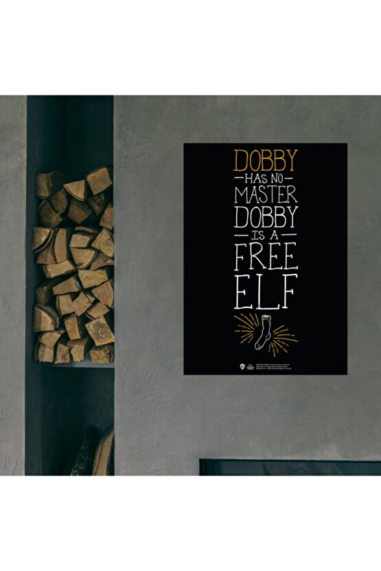 Dobby Tipografik Poster Lisanslı Kuşe Kağıt Hd Baskı