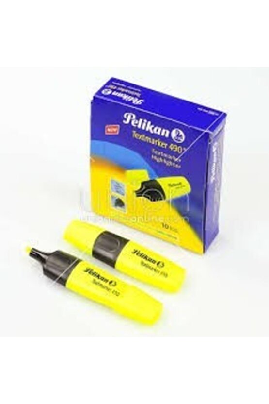 Sarı 490 Fosforlu Kalem İşaret Kalemi 1-5 mm 10lu Kutu