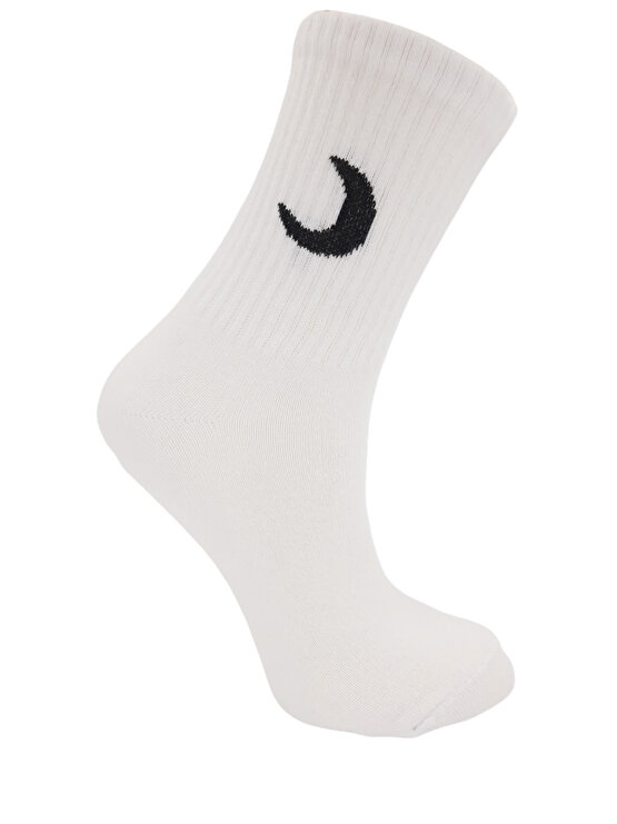 Unisex Yıldız ve Hilal Desenli 4lü Tenis Spor Kolej Çorap