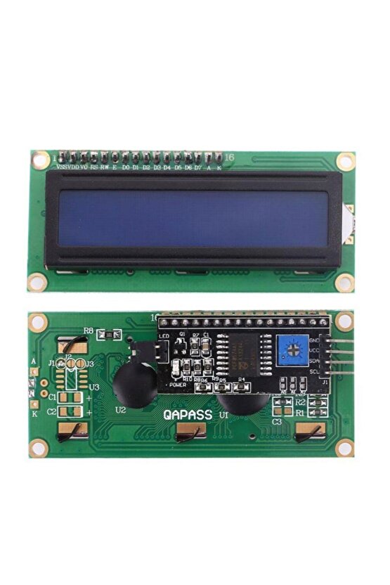 16x2 Arduino Mavi Aydınlatmalı Lcd Ekran Raspberry Pıc 2 X16