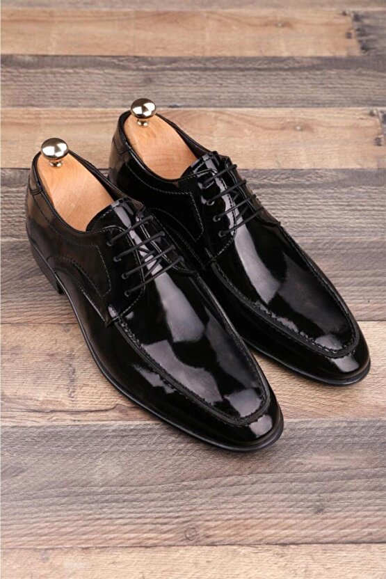 Hakiki Deri Siyah Rugan Erkek Klasik Ayakkabı