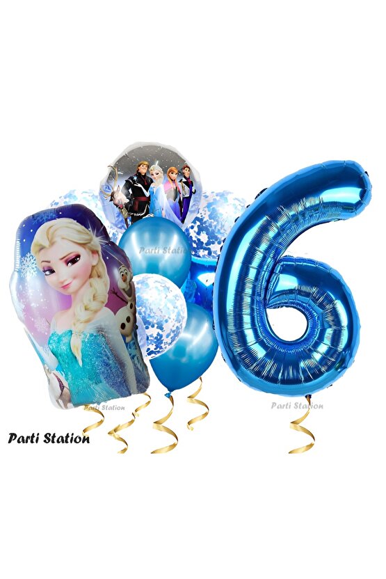 Frozen Elsa 6 Yaş Balon Set Karlar Ülkesi Frozen Elsa Konsept Doğum Günü Parti Helyum Balon Buketi