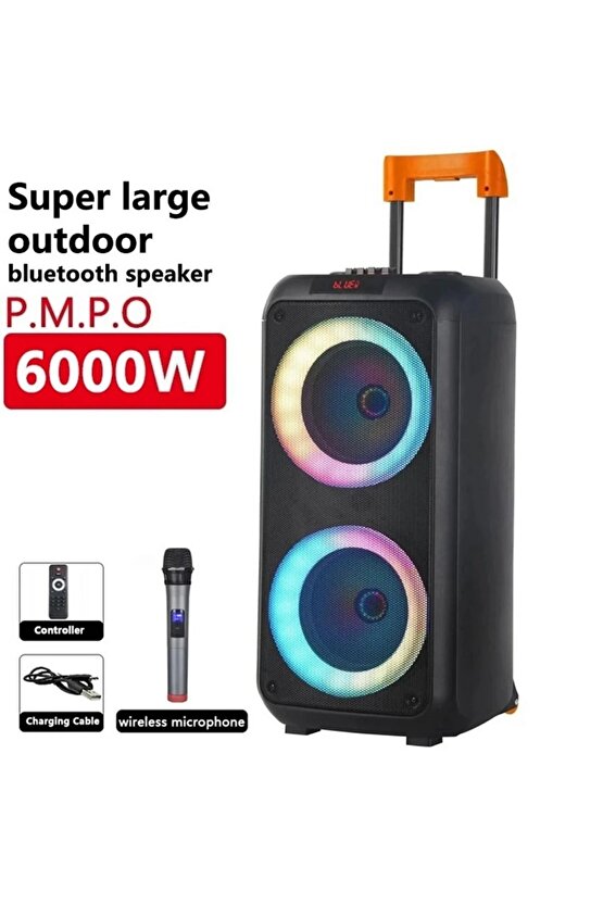 NDR-1096 BÜYÜK BOY BLUETOOTH HOPARLÖR KABLOSUZ TEKERLEKLİ TAŞINABİLİR KABLOSUZ SPEAKER TOPLANTI ANFİ