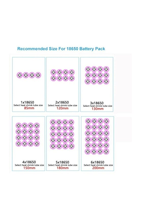 50 Cm - 30*0.10mm 18650 Batarya Pvc Kaplama (makaron - Shrink) Lityum Isı Ile Daralan Pvc