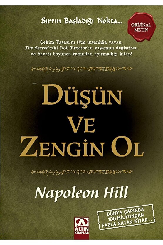 Düşün Ve Zengin Ol  Napoleon Hill  Altın Kitaplar